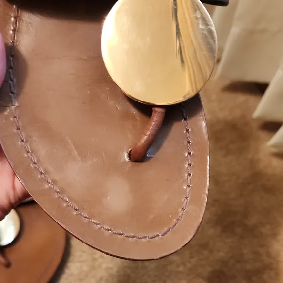 Tory Burch Patos Disk Leather Sandals