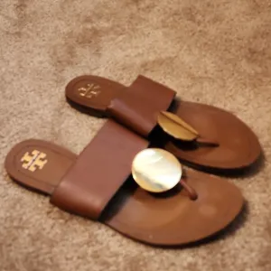 Tory Burch Patos Disk Leather Sandals