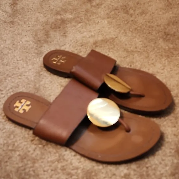 Tory Burch Patos Disk Leather Sandals