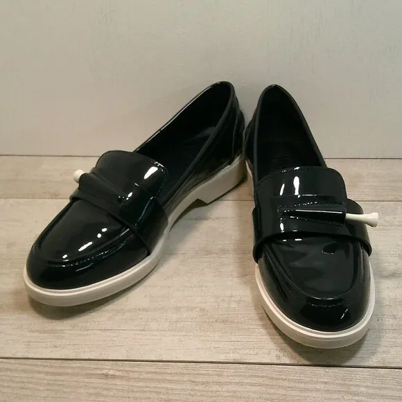 Tory Burch Pocket-Tee Golf Perfect Navy Patent Leather Loafer Size 8 M