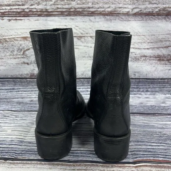 Tory Burch Siena Black Pebbled Leather Ankle Boots Women’s Size 9.5