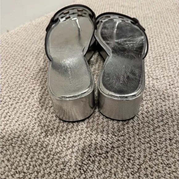 Tory Burch Silver Metallic Sandals