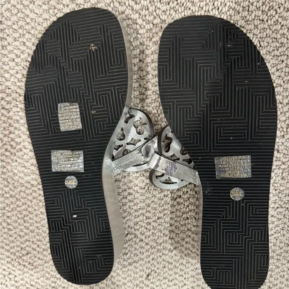 Tory Burch Silver Metallic Sandals