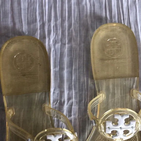 TORY BURCH Size 7 clear jelly Miller thong sandals flats flip flops water shoes