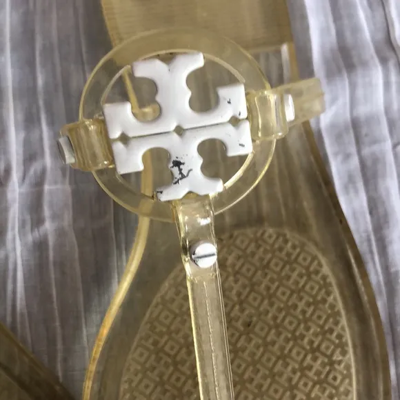TORY BURCH Size 7 clear jelly Miller thong sandals flats flip flops water shoes