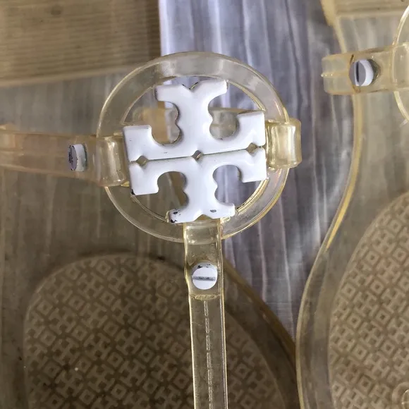 TORY BURCH Size 7 clear jelly Miller thong sandals flats flip flops water shoes