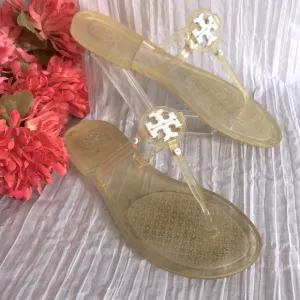TORY BURCH Size 7 clear jelly Miller thong sandals flats flip flops water shoes
