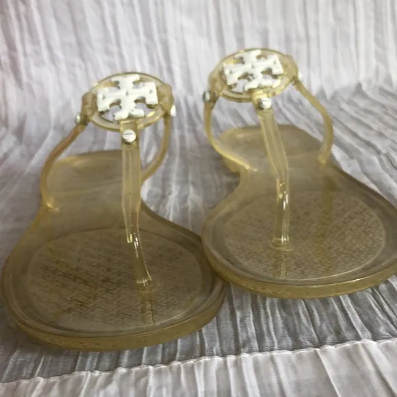 TORY BURCH Size 7 clear jelly Miller thong sandals flats flip flops water shoes