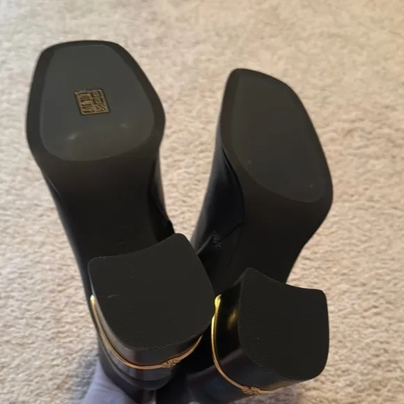 Tory Burch size 8 Black Ankle Boots with Gold Accent Brand New W/O Box
