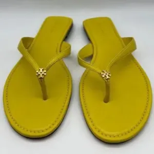 TORY BURCH, Women's Classic Flip Flops Flat Sandals in Goat Leather Size 8 NWOB