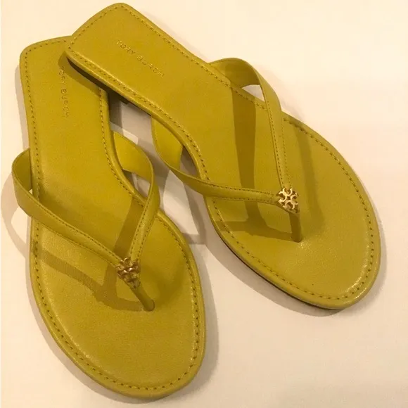 TORY BURCH, Women's Classic Flip Flops Flat Sandals in Goat Leather Size 8 NWOB