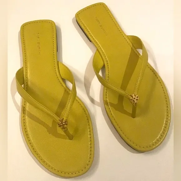 TORY BURCH, Women's Classic Flip Flops Flat Sandals in Goat Leather Size 8 NWOB