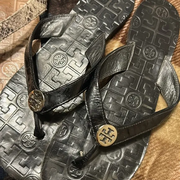 Tory Burch Women's Flip Flops - Black, Tan, and Cream All 3pairs