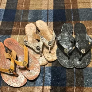 Tory Burch Women's Flip Flops - Black, Tan, and Cream All 3pairs