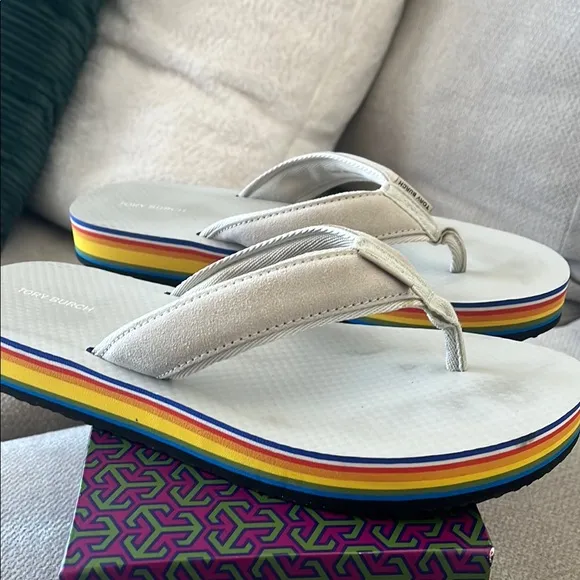 Tory Burch Women's White Flip Flops