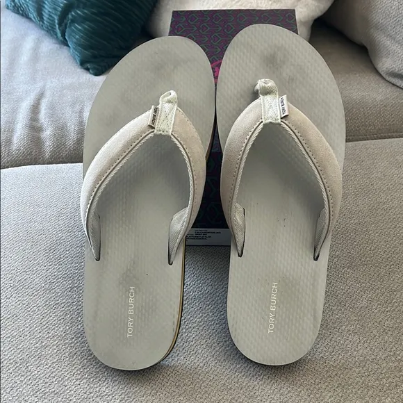 Tory Burch Women's White Flip Flops