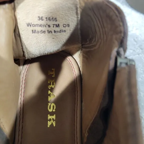 Trask Aubrey Women's Size 7M US Brown Suede Double Zipper Ankle Bootie Boots