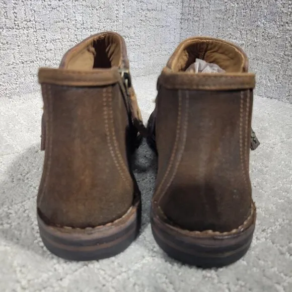 Trask Aubrey Women's Size 7M US Brown Suede Double Zipper Ankle Bootie Boots