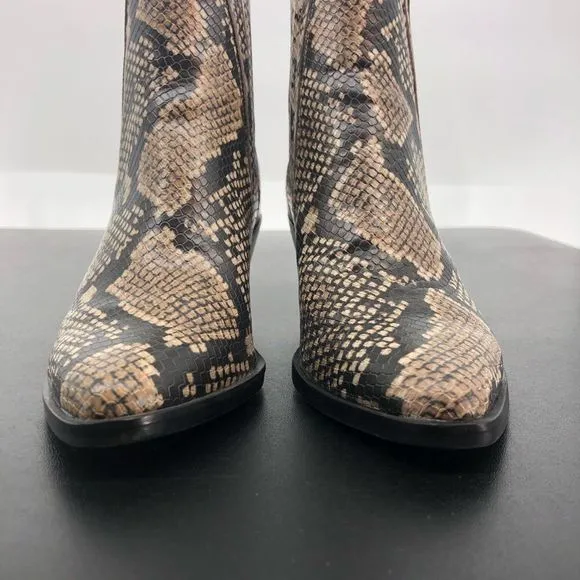 Treasure and Bond Natalie Wedge Ankle Booties Boots Snakeskin