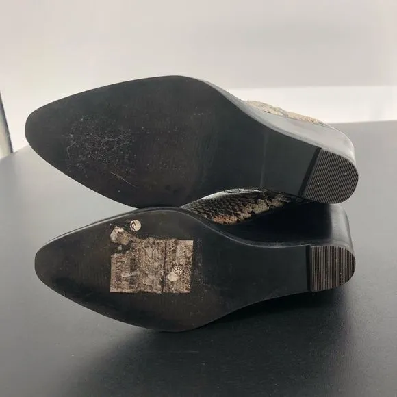 Treasure and Bond Natalie Wedge Ankle Booties Boots Snakeskin