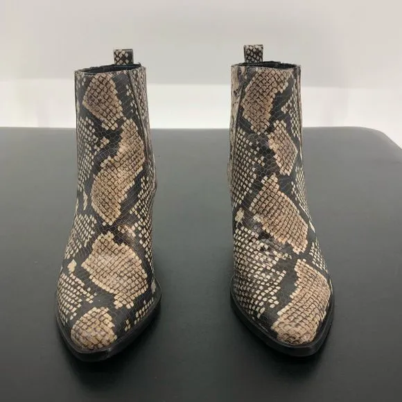 Treasure and Bond Natalie Wedge Ankle Booties Boots Snakeskin