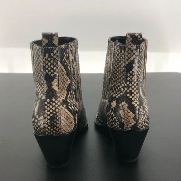 Treasure and Bond Natalie Wedge Ankle Booties Boots Snakeskin