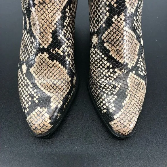 Treasure and Bond Natalie Wedge Ankle Booties Boots Snakeskin