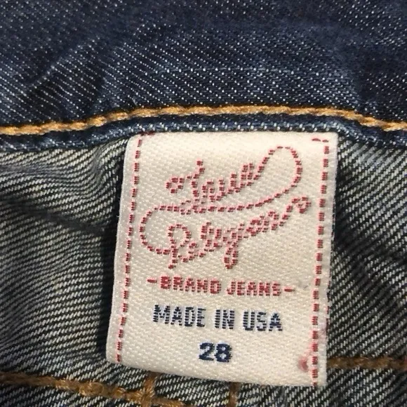 TRUE RELIGION BOBBY FIVE POCKET FLARED LEG DISTRESSED JEANS BLUE SIZE 28
