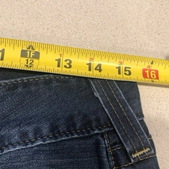 TRUE RELIGION BOBBY FIVE POCKET FLARED LEG DISTRESSED JEANS BLUE SIZE 28