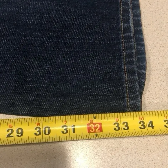 TRUE RELIGION BOBBY FIVE POCKET FLARED LEG DISTRESSED JEANS BLUE SIZE 28