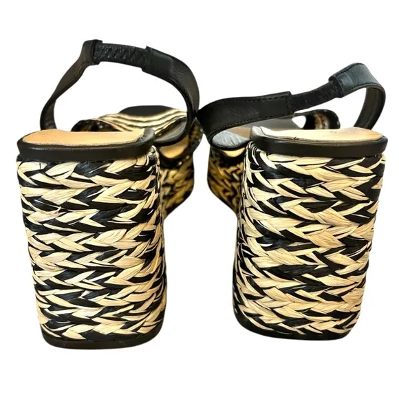 Tuckernuck CASTANER Black Tostado Thyra Wedge Raffia Espadrilles Size 40
