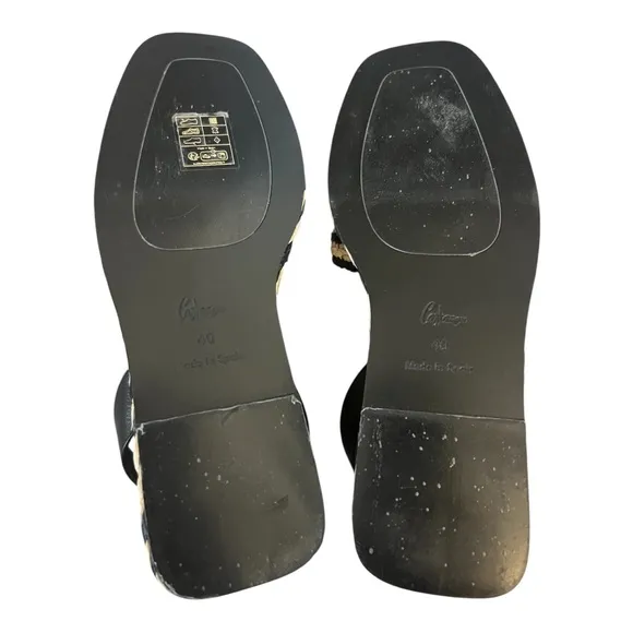 Tuckernuck CASTANER Black Tostado Thyra Wedge Raffia Espadrilles Size 40
