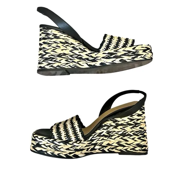 Tuckernuck CASTANER Black Tostado Thyra Wedge Raffia Espadrilles Size 40