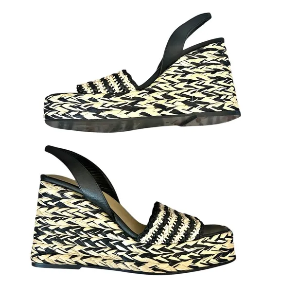 Tuckernuck CASTANER Black Tostado Thyra Wedge Raffia Espadrilles Size 40