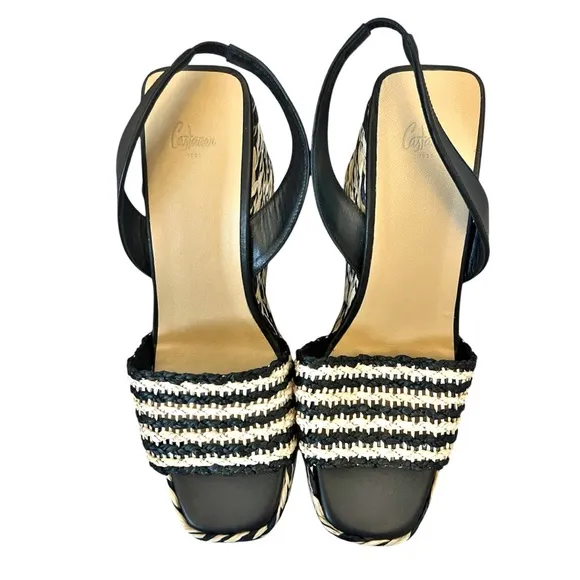 Tuckernuck CASTANER Black Tostado Thyra Wedge Raffia Espadrilles Size 40