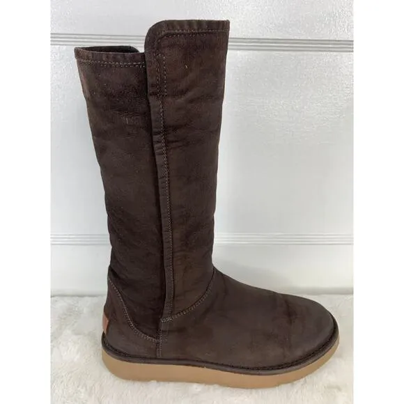 UGG Abree Tall Suede Boots Women’s Size 6 Espresso Brown 1009256