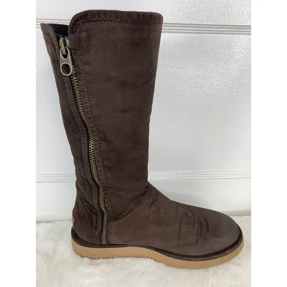 UGG Abree Tall Suede Boots Women’s Size 6 Espresso Brown 1009256