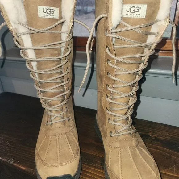 UGG Australia Adirondack III Chestnut Waterproof Sheep Wool Boots 1017434 Sz 8.5