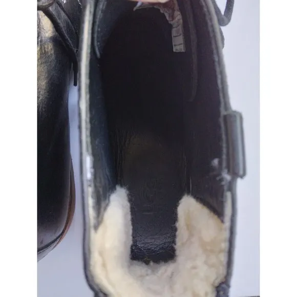 Ugg Australia Mens 5554 Black Leather Round Toe Lace Up Ankle Boots Size 14