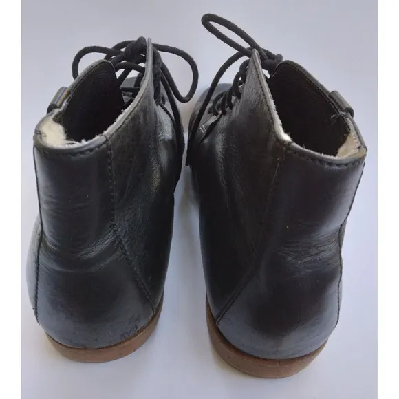 Ugg Australia Mens 5554 Black Leather Round Toe Lace Up Ankle Boots Size 14