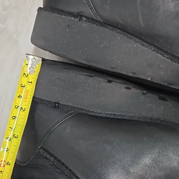 Ugg Australia Women's Ankle Leatger Black Shearling-Lined Boots Shoes Sz 7