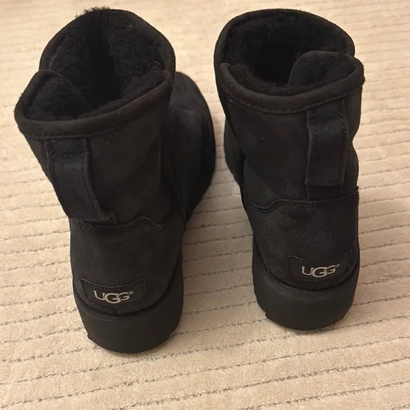 UGG Black Winter Boots Suede Minimalist Design