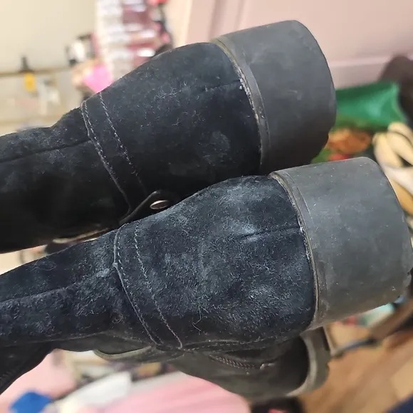 UGG ,Black,Winter, Boots, Rubber, Knee, Zipper, Cozy, Unisex, Warm, Leather