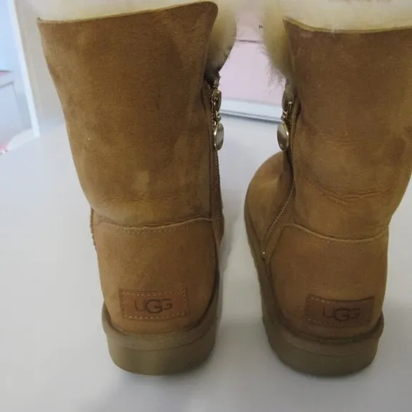 UGG Boots with gold zipper detail Women's Size 8 GUC