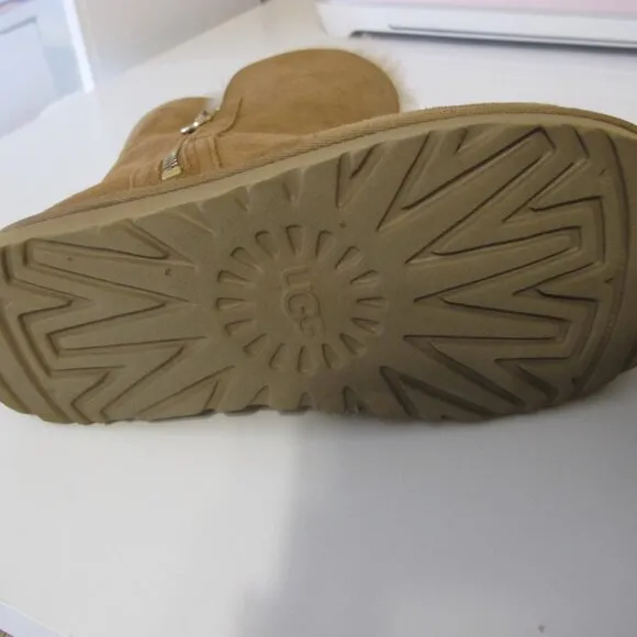 UGG Boots with gold zipper detail Women's Size 8 GUC