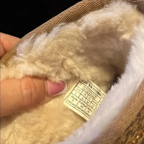 UGG Brown and Gold Winter Boots with Plush Lining