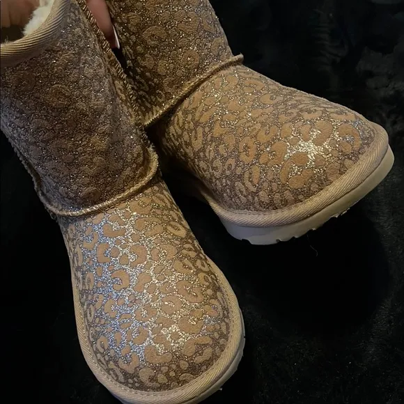 UGG Brown and Gold Winter Boots with Plush Lining