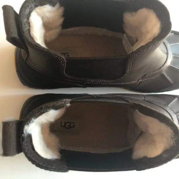 UGG Butte Chelsea waterproof fur leather boot. Cold weather boots. Size: 11, 12