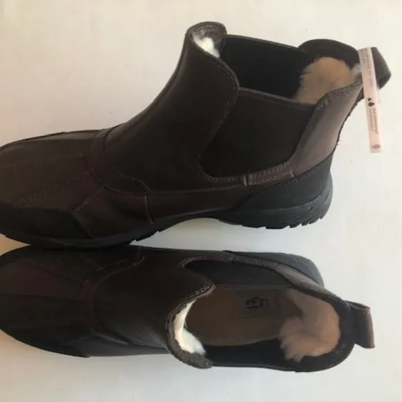 UGG Butte Chelsea waterproof fur leather boot. Cold weather boots. Size: 11, 12