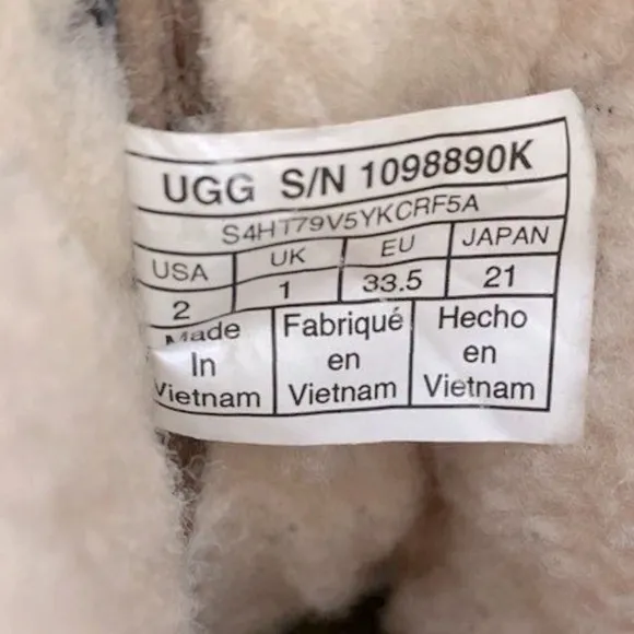 [UGG] Butte II CWR Brown Lace-Up Shearling Winter Snow Boots Unisex Youth Size 2